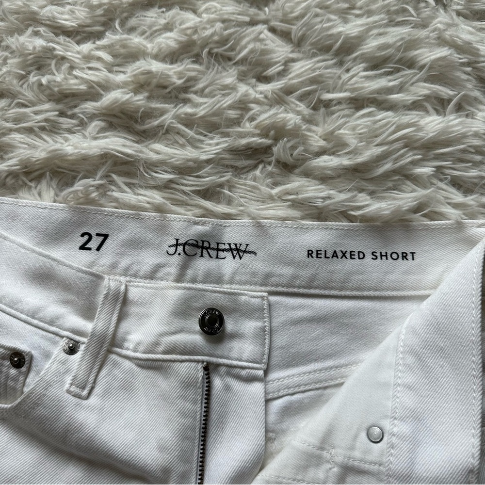 Jcrew Relaxed Denim Short White New With Tags Size 27 - Picture 5 of 12